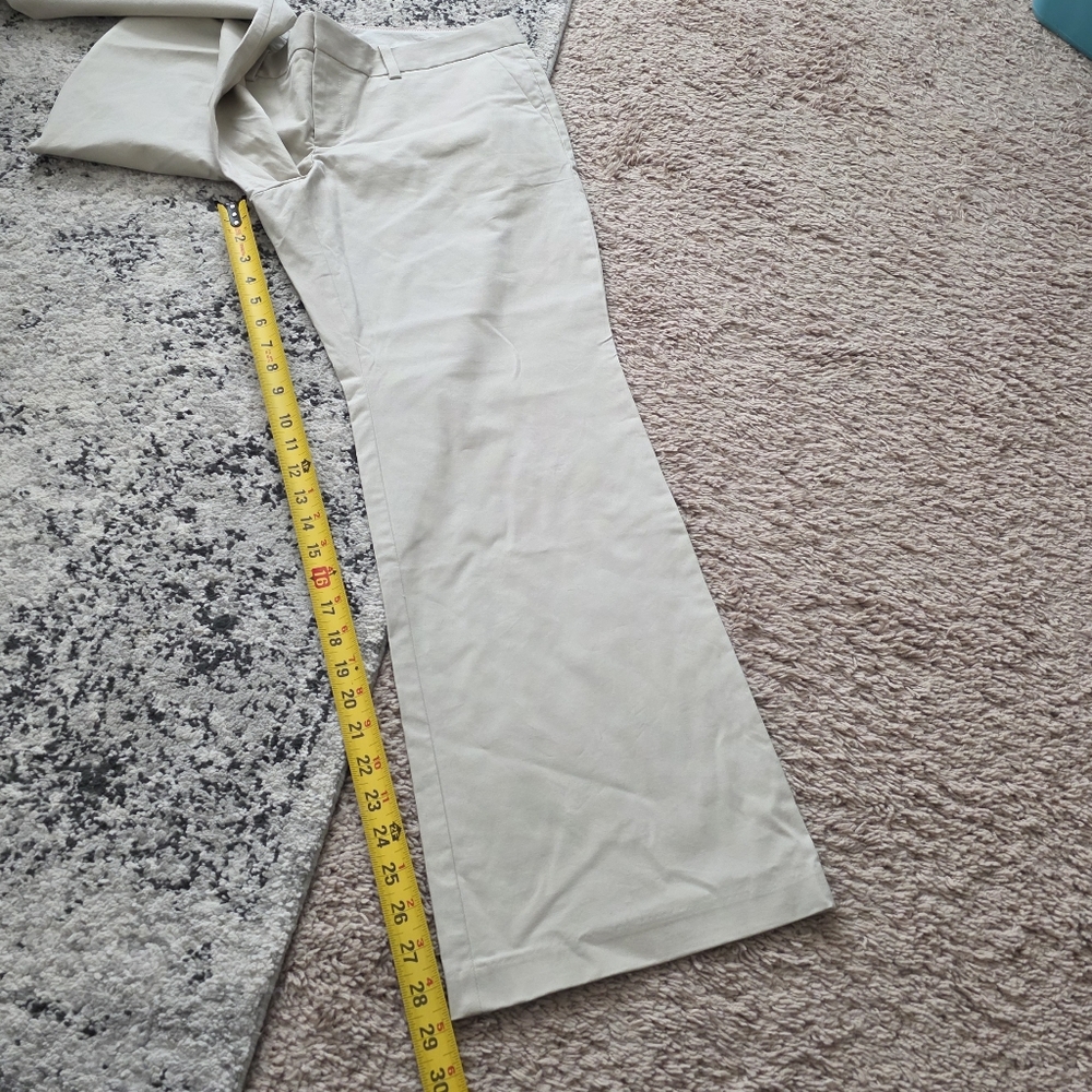 Eddie Bauer Pant Blazer Suit Set Womens 12 Cream Cotton Blend Preppy Academia - Picture 7 of 12